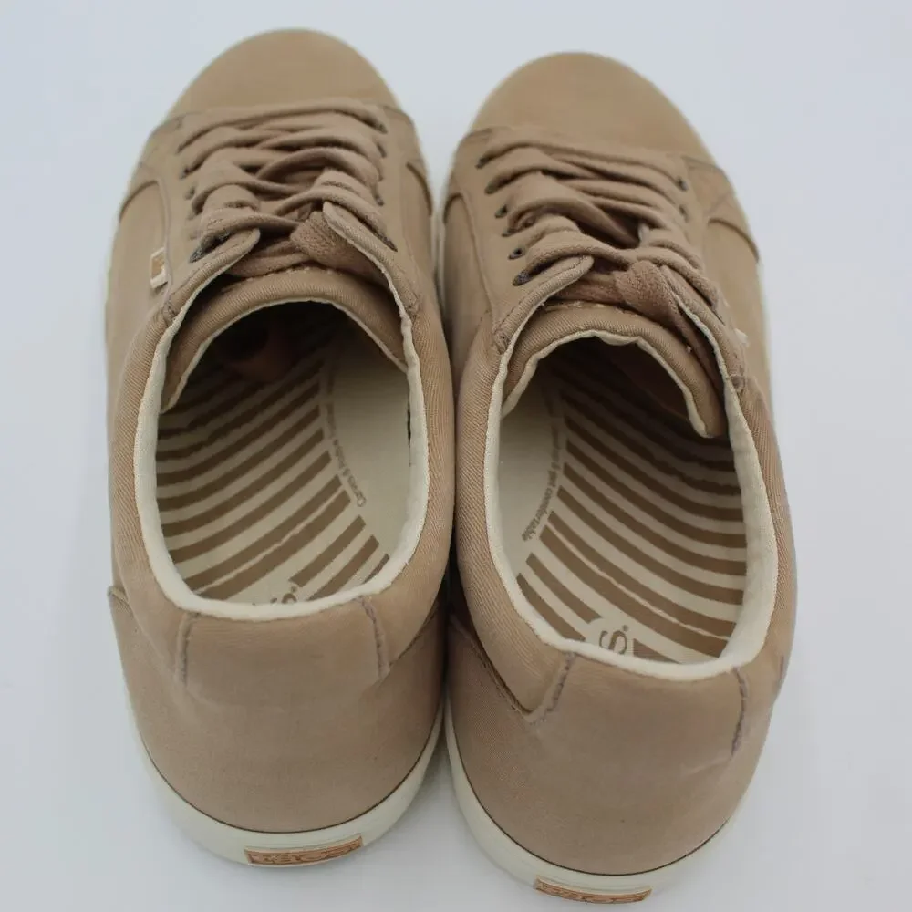 Taos Starsky Sneaker Mens 10 Brown Canvas Lace Up Comfort Casual Shoe Minimalist